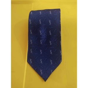 Vintage Yves Saint Laurent Geometric Design Logo Silk Tie - 58"L x 3.85W